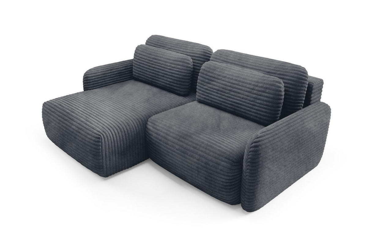 ECKSOFA Simone Mit Schlaffunktion - Anthrazit, Holzwerkstoff/Textil (240/165cm) - Fun Möbel
