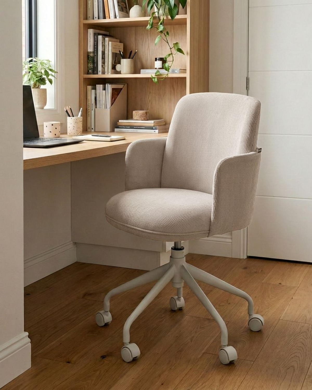 BÜROSTUHL Cord Hellbeige Dryden - Beige, Textil (60/84/60cm) - Beliani