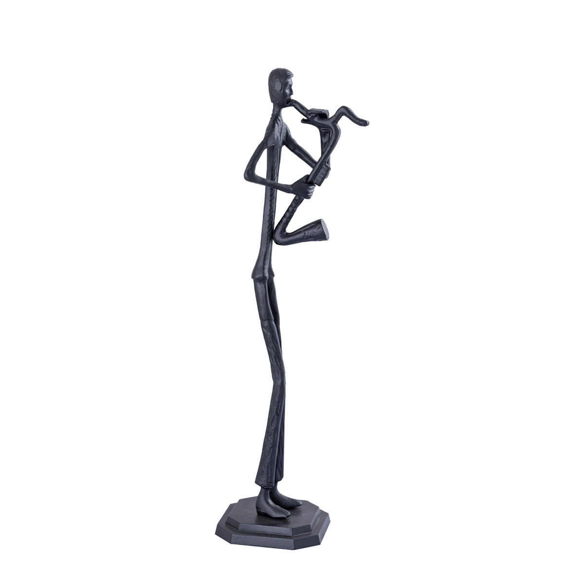 SKULPTUR Kali Schwarz 16/16/70cm - Schwarz, Metall (16/70/16cm) - PTMD Collection