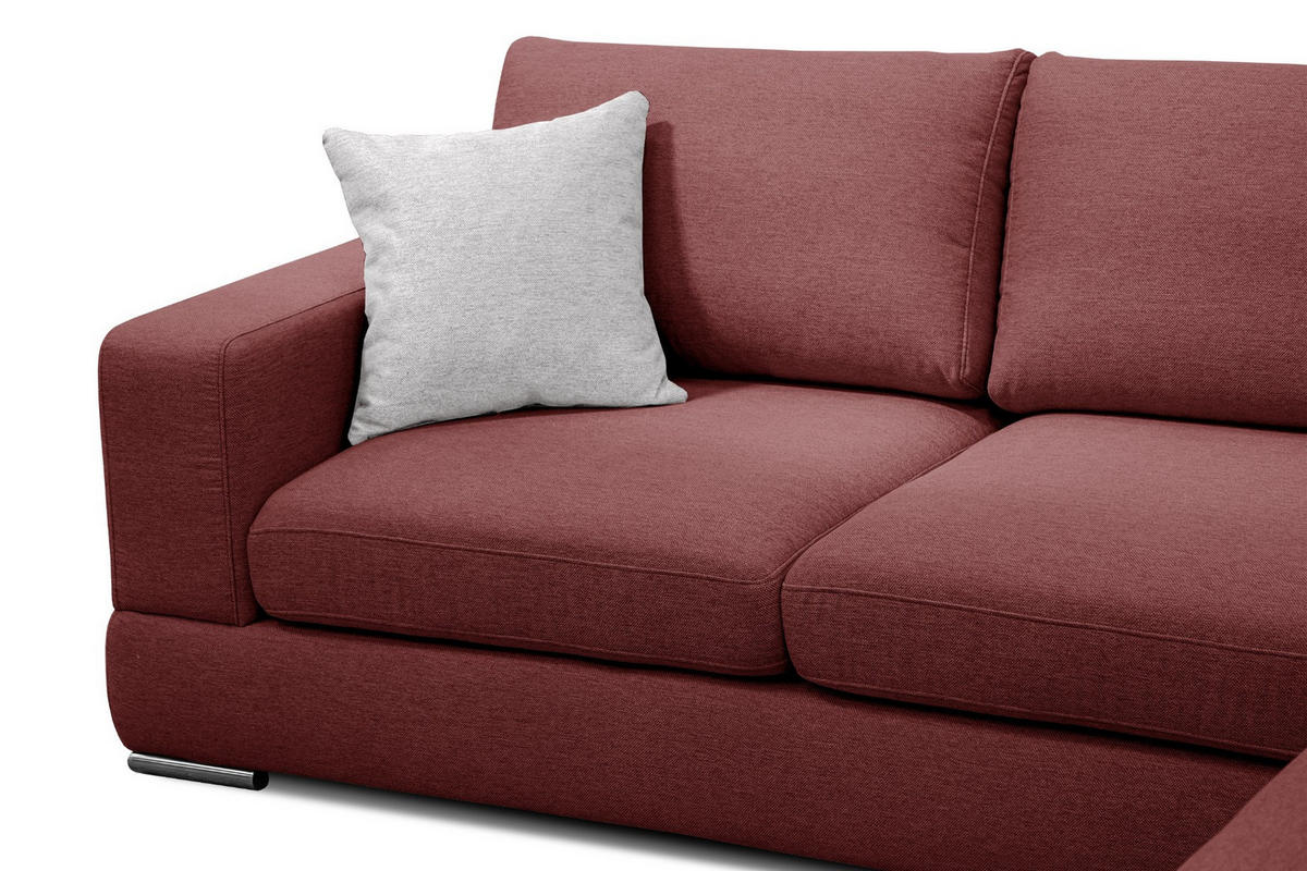 ECKSOFA OTTO 5-Sitzer, bordeaux - Bordeaux, Holzwerkstoff/Textil (279/219cm) - Courtois Laville