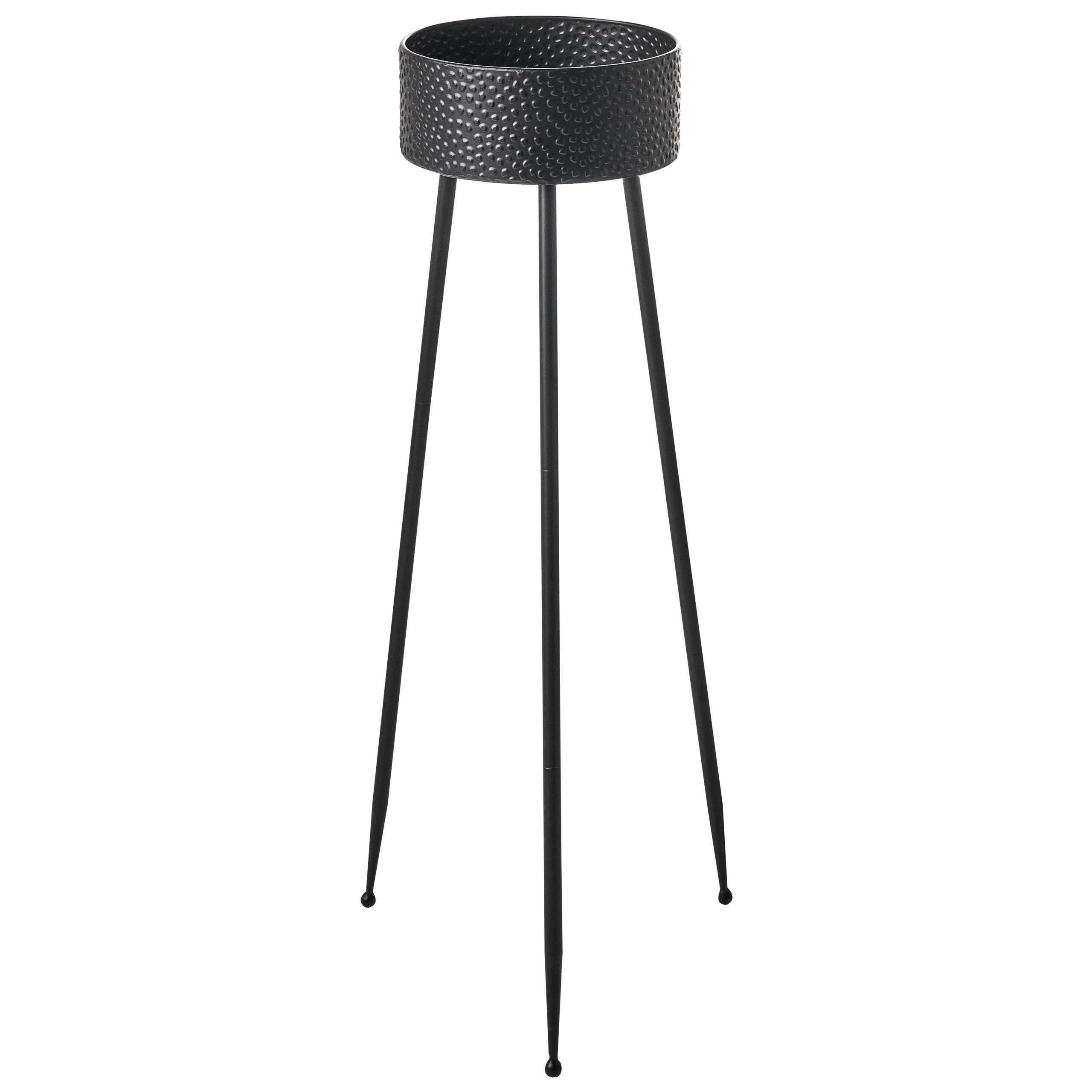 PFLANZENSTÄNDER Metall Schwarz 88 cm Leika - Schwarz, Metall (88cm) - Beliani