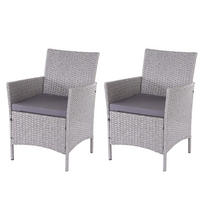 POLY-RATTAN SESSEL HALDEN Grau, Anthrazit 2er-Set - Anthrazit/Grau, Kunststoff (59/83/60cm) - MCW