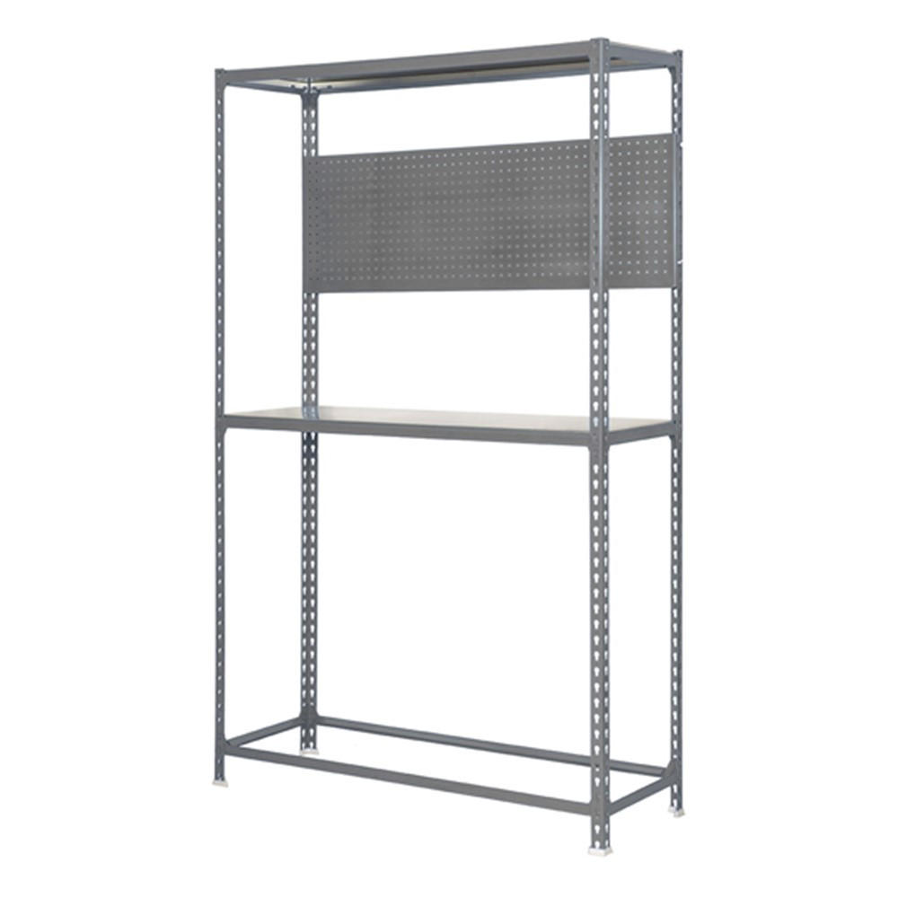 REIFENREGAL mit Arbeitsfläche Metal Shark NO.4 HxBxT 200 x 120 x 40 cm 6 Reifen Grau - Grau, Metall (120/200/40cm) - PROREGAL