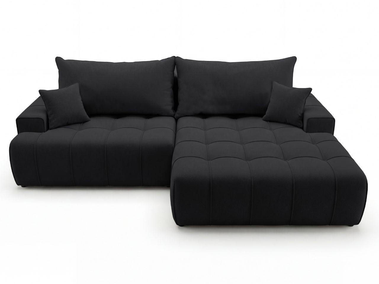 ECKSOFA Tulio Schwarz Rechts - Schwarz, Holz/Textil (165/270cm) - Graingold
