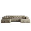 ECKSOFA LUX U-Form, Gesteppt, Stoff Whisper, Creme - Ecru, Holz/Textil (350/171cm) - Kaiser Möbel