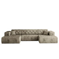ECKSOFA LUX U-Form, Gesteppt, Stoff Whisper, Creme - Ecru, Holz/Textil (350/171cm) - Kaiser Möbel