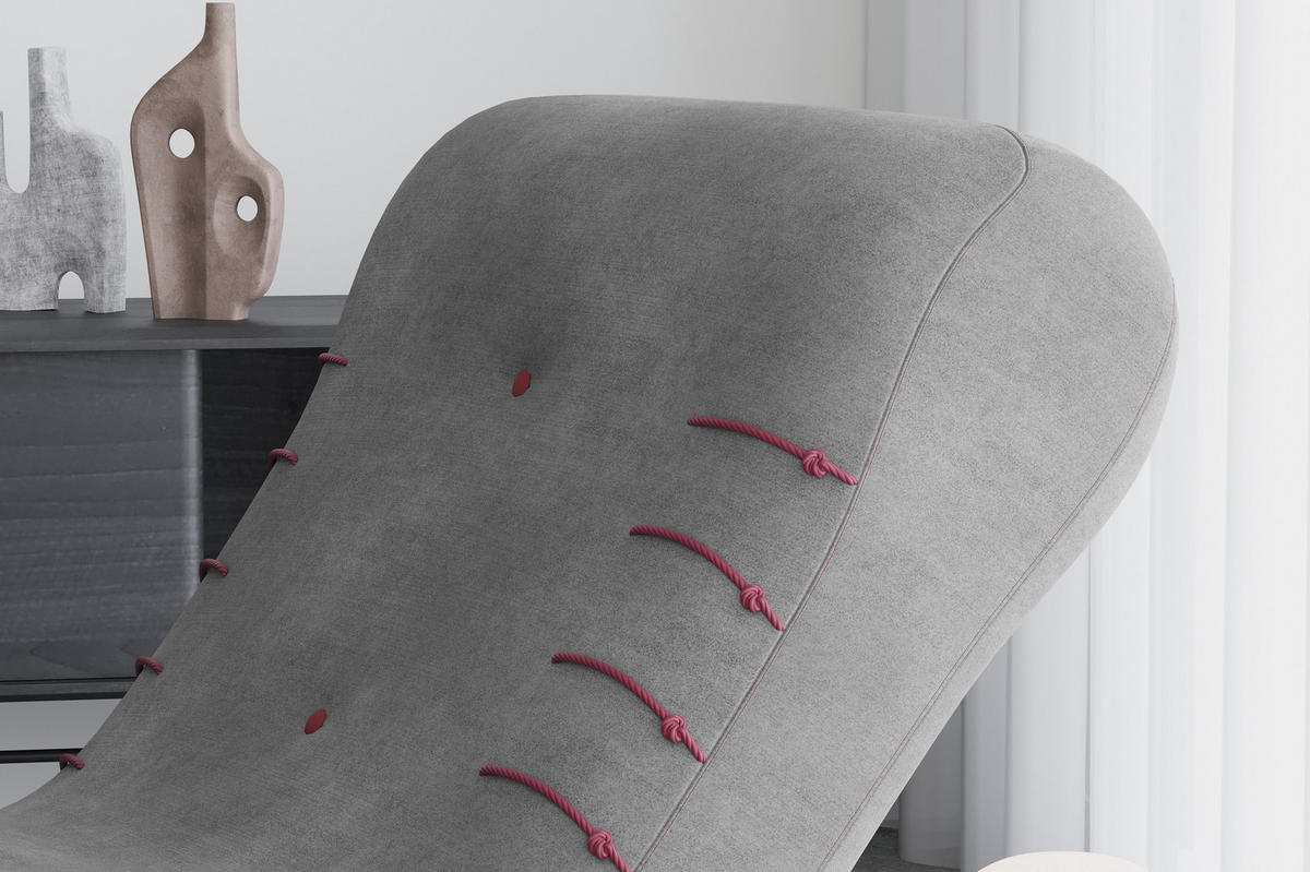 CHAISELONGUE SPLINE - Dunkelgrau, Holzwerkstoff (83/80/172cm) - Möblo