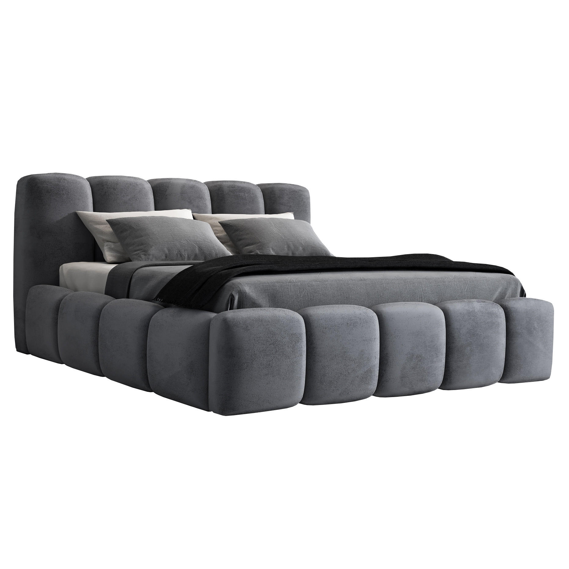 POLSTERBETT SONIC mit Matratze H2 180x200 Dunkelgrau - Dunkelgrau, Textil (180/200cm) - A&J MöbelLand