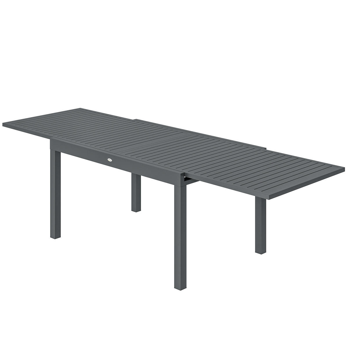 GARTENTISCH DE-14225 135-270 cm für 6-10 Personen Grau - Dunkelgrau, Metall (270/90/75cm) - ComfortXL