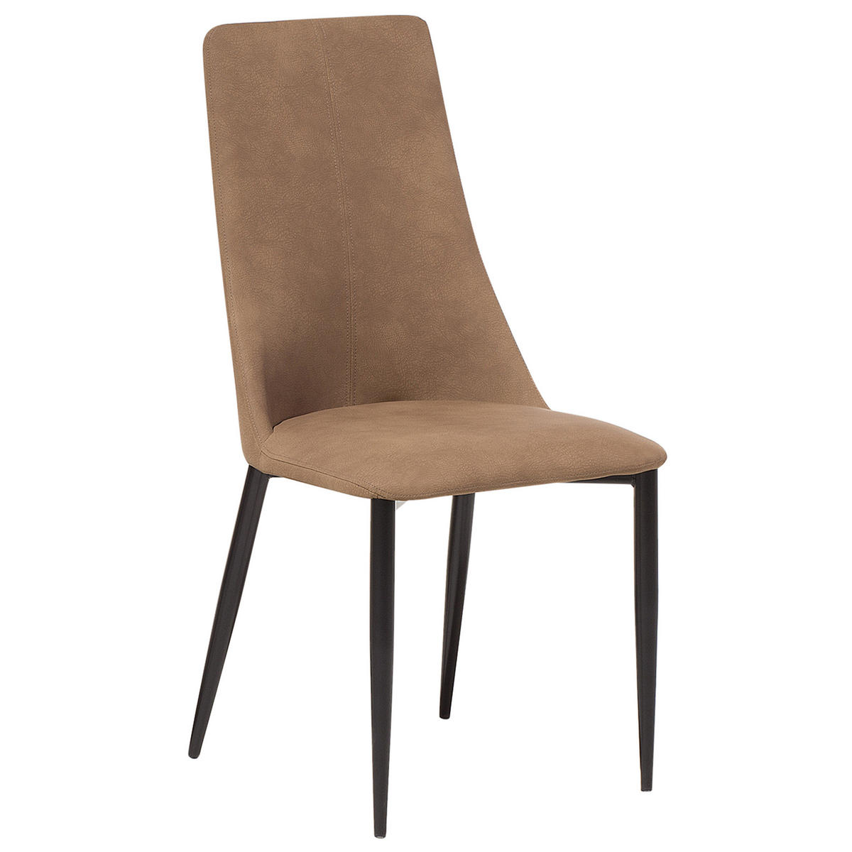 ESSZIMMERSTUHL 2er-Set Kunstleder Braun Clayton - Braun, Textil/Metall (47/96/58cm) - Beliani
