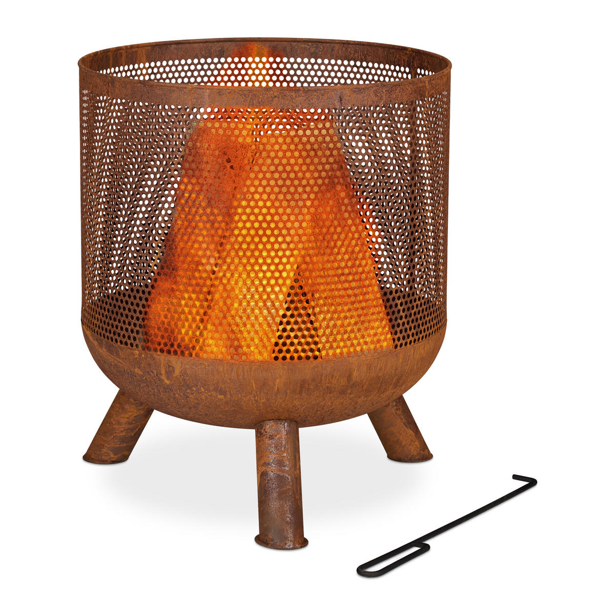 FEUERKORB - Braun, Metall (44/53/44cm) - Relaxdays