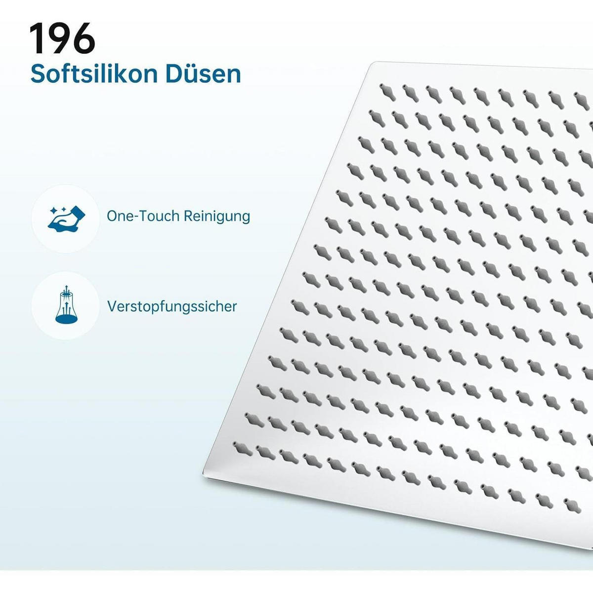 REGENDUSCHKOPF 30 cm poliertes Chrom-Finish quadratisch - Silberfarben, Metall (30.5/12.7/30.5cm)