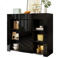 BUFFET 95x35x83 cm schwarz Hochglanz - Schwarz, Holzwerkstoff (95/83/35cm) - Fortuna Lai