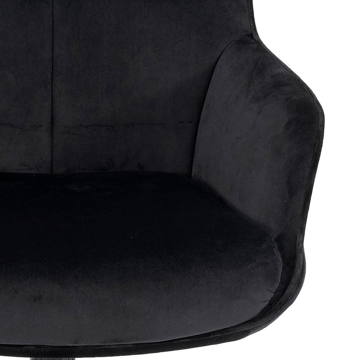 DREHSTUHL HxBxT 98x64x64cm Sitzhöhe 40cm mit Armlehne höhenverstellbar Samt Schwarz - Schwarz, Textil (64/98/64cm) - PROREGAL