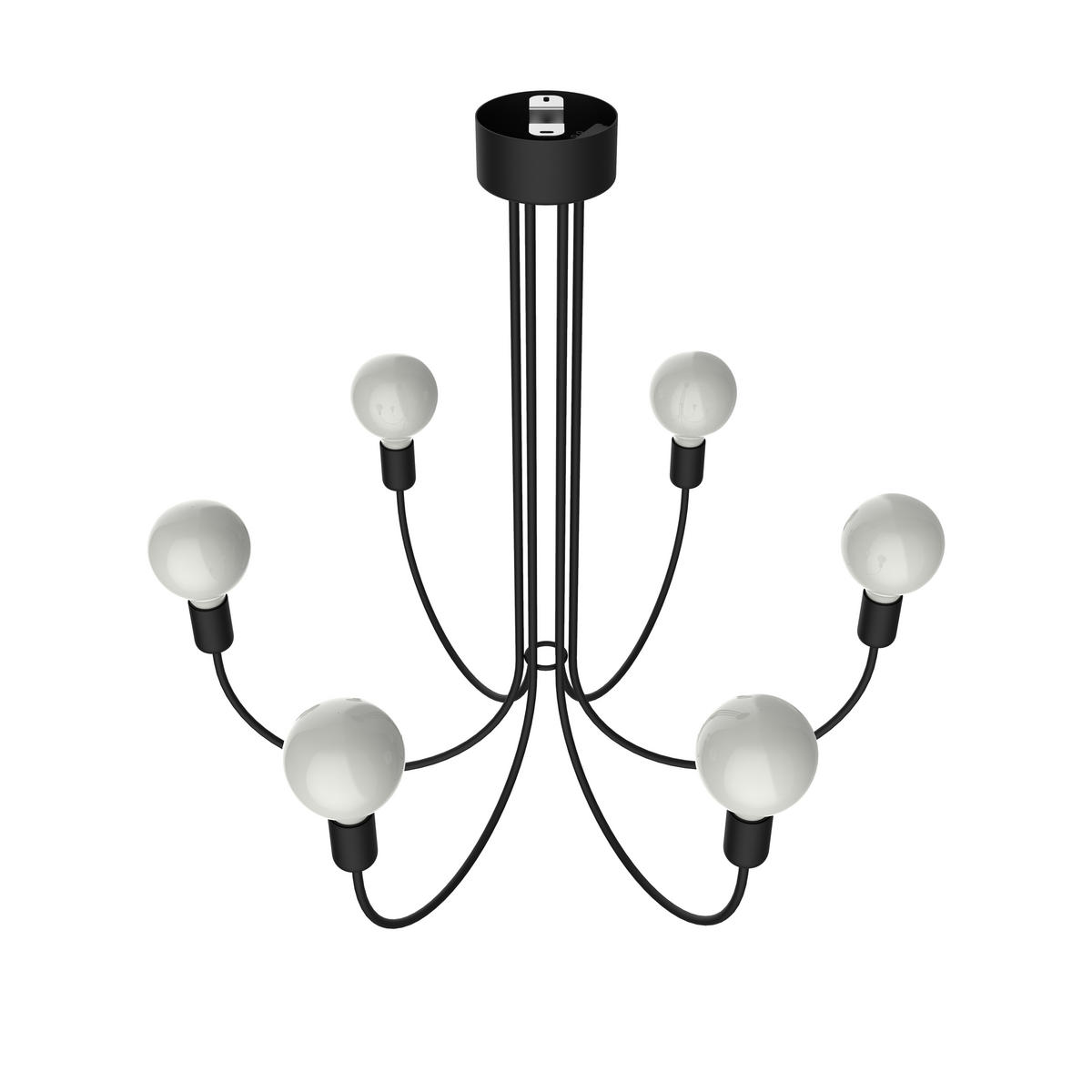 DECKENLEUCHTE Chandelier - Schwarz, Metall (60/60/60cm) - Lumicom