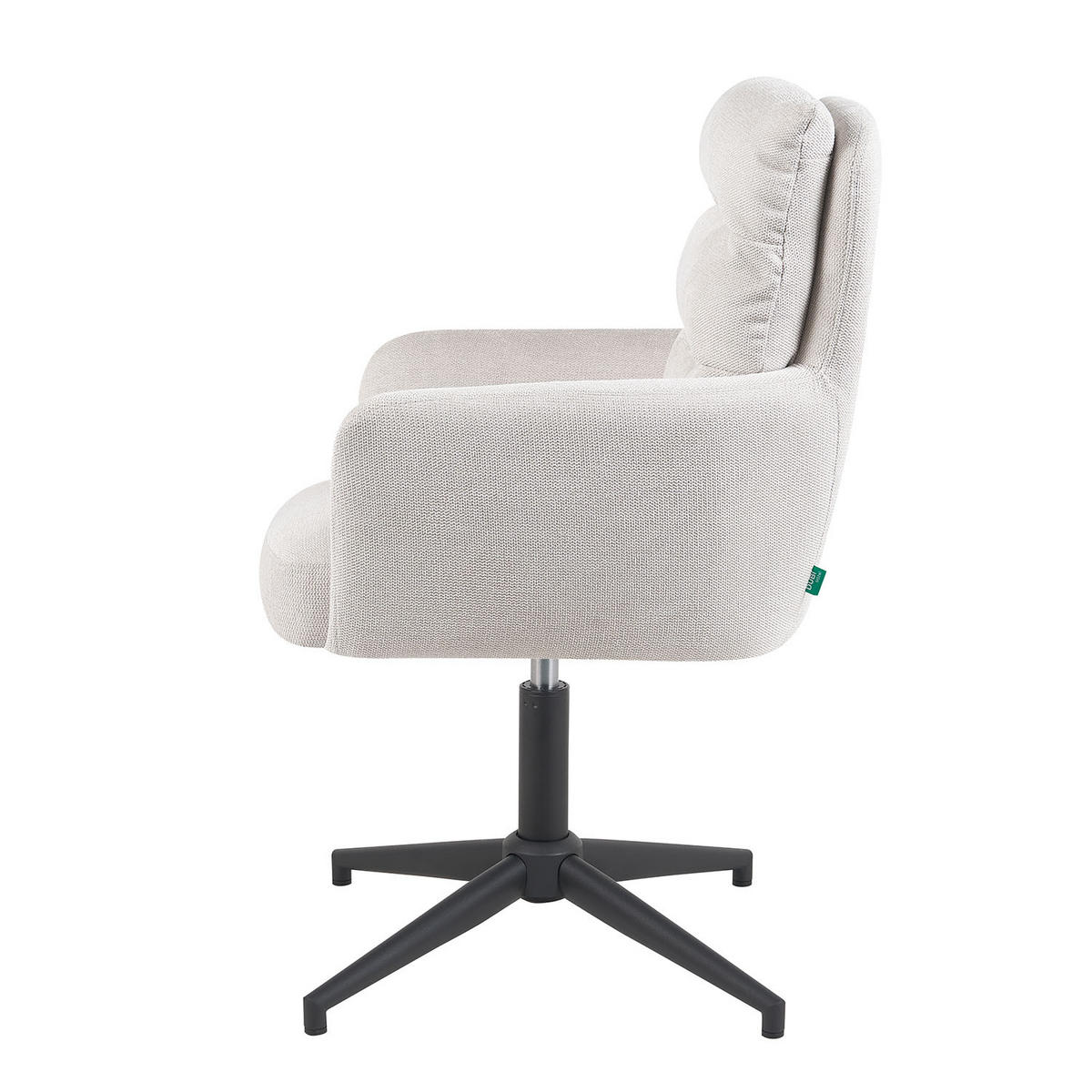 BÜROSTUHL Mika-Romy - Creme/Schwarz, Textil/Metall (59/91/66cm) - DUBI Möbel