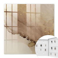 SCHLÜSSELBOX Weiß 30x30 cm – Türöffnung nach rechts - Künstlerische Abstraktion - Beige, Metall (30/30/5cm) - TULUP