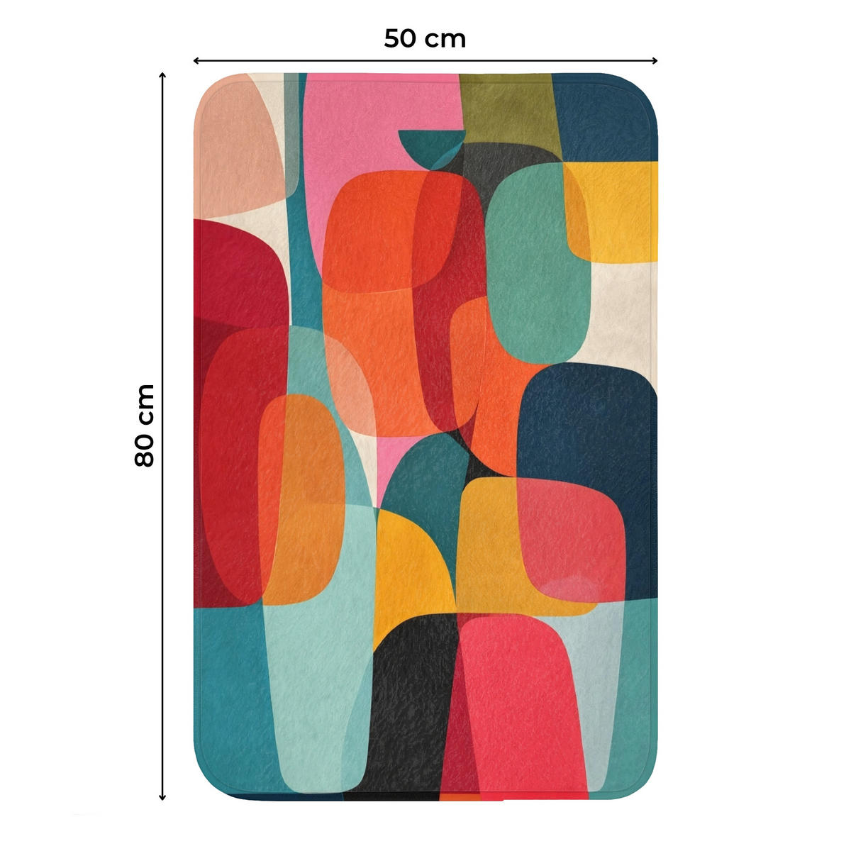 WC PŘEDLOŽKA Tvary - barevné - abstraktní - letadla 50x80 cm - různobarevná, textil/plast (50/1cm) - OnlyWow