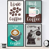 POSTER Set mit 4 Bunter Kaffee 1 A3 Rahmenlos - Klar, Papier (29.7/3cm) - Nacnic