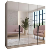 DREHTÜRENSCHRANK 202/200/52 4-türig - Beige/Schwarz, Holz/Metall (200/202/52cm) - Abiks Möbel