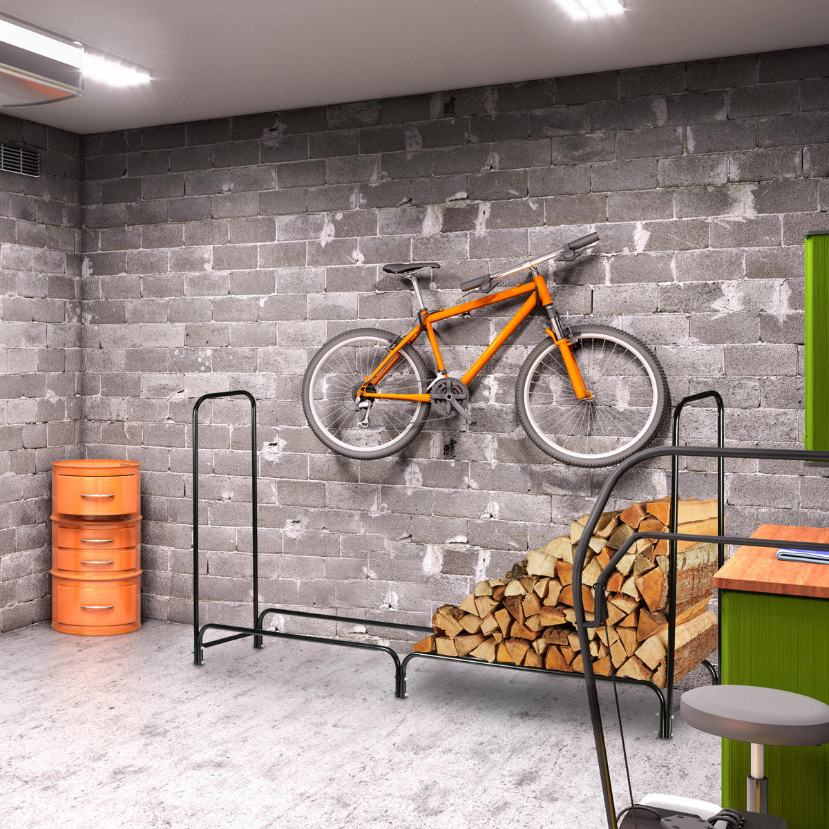 KAMINHOLZREGAL - Multicolor, Textil/Metall (245/122/40cm) - Relaxdays