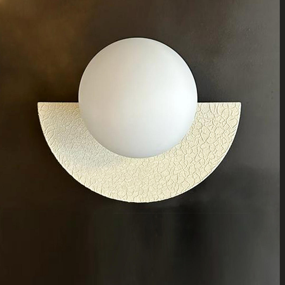 WANDLEUCHTE Innen Vintage 20/13 cm - Creme, Glas/Metall (20/17/13cm) - Bamyum