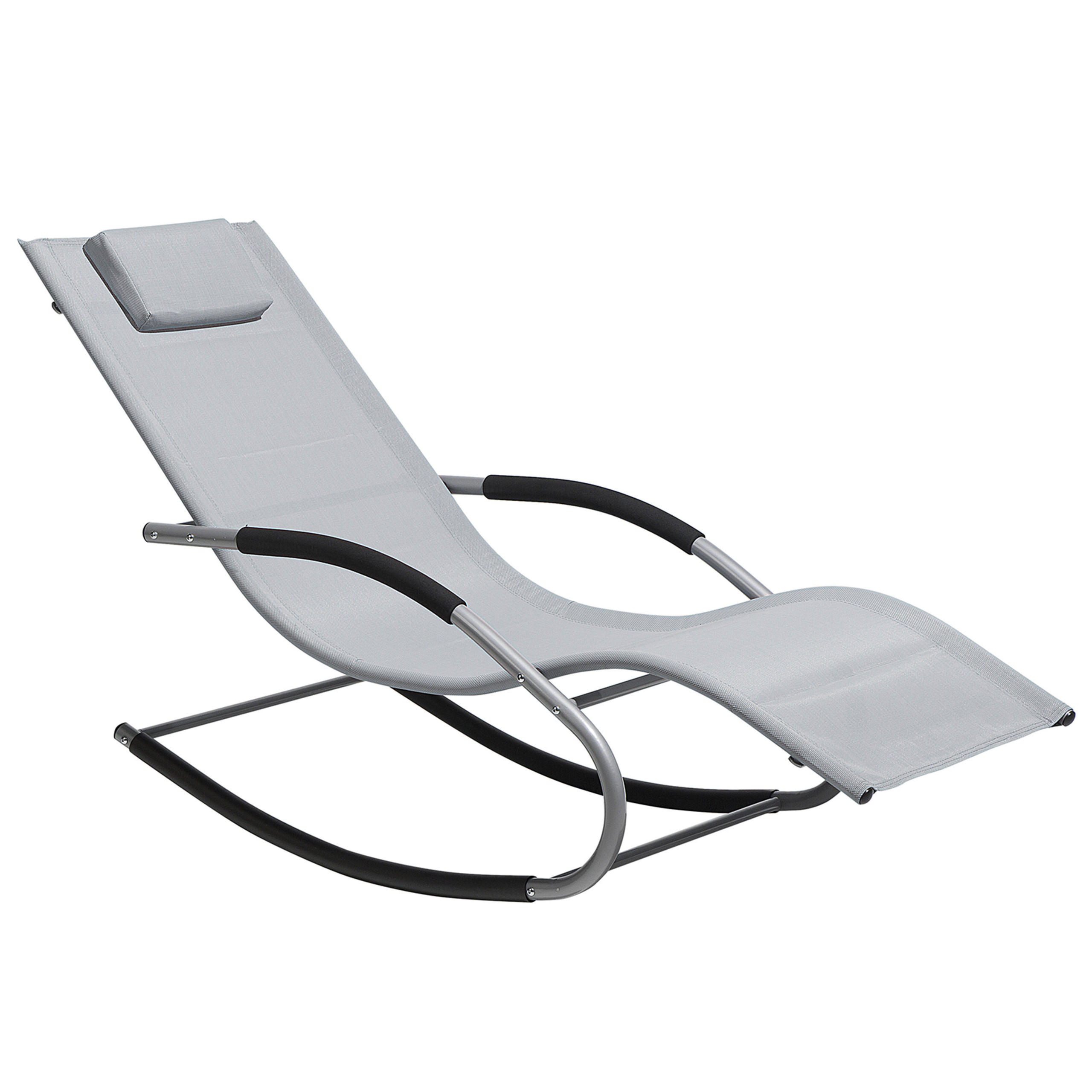 GARTENLIEGE Schaukelfunktion Grau Carano - Grau, Metall (63/84/149cm) - Beliani