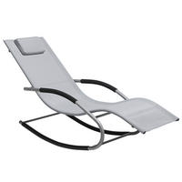 GARTENLIEGE Schaukelfunktion Grau Carano - Grau, Metall (63/84/149cm) - Beliani