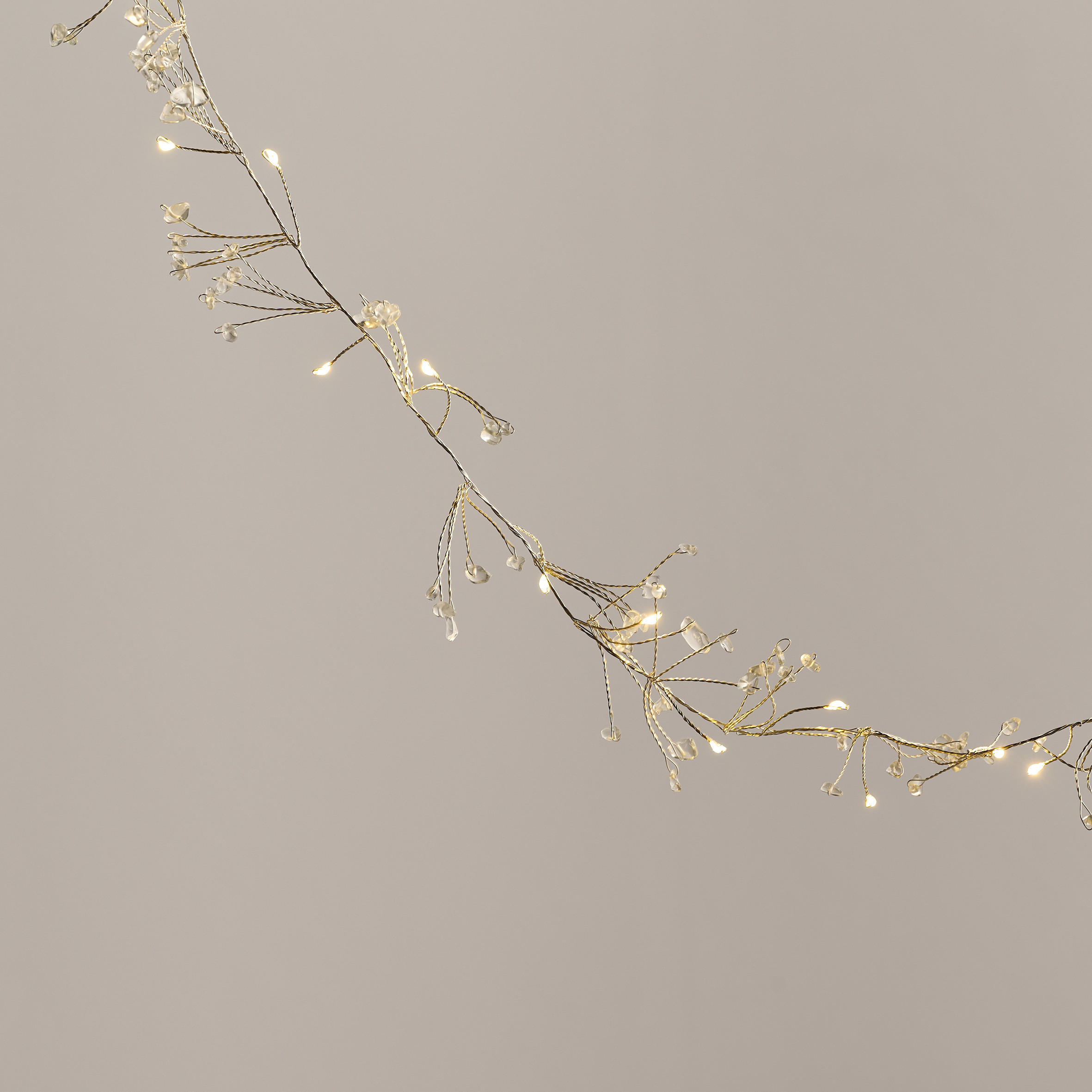 LICHTERKETTE Stainar, Hellgold, 180cm, Dekorative Weihnachtsdeko - Goldfarben, Metall (180cm) - home&you