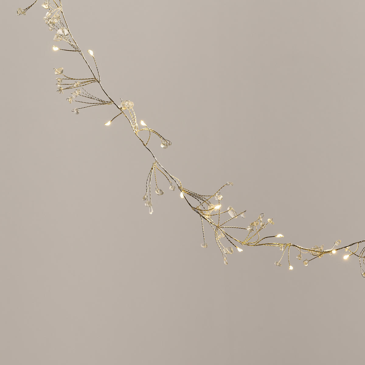 LICHTERKETTE Stainar, Hellgold, 180cm, Dekorative Weihnachtsdeko - Goldfarben, Metall (180cm) - home&you