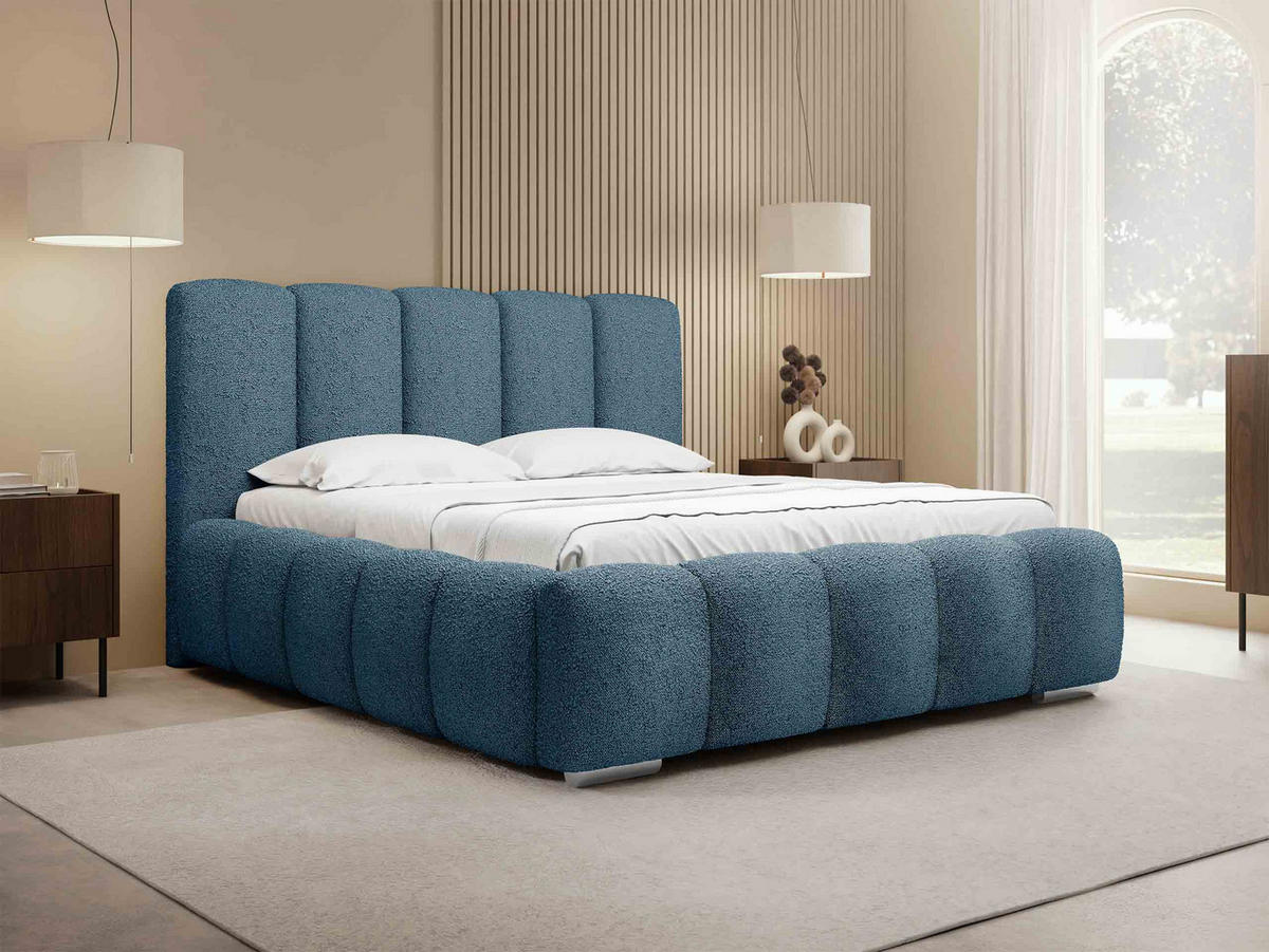 POLSTERBETT Wizko Boucle - Chromfarben/Naturfarben, Holz/Holzwerkstoff (140/200cm) - MIRJAN24