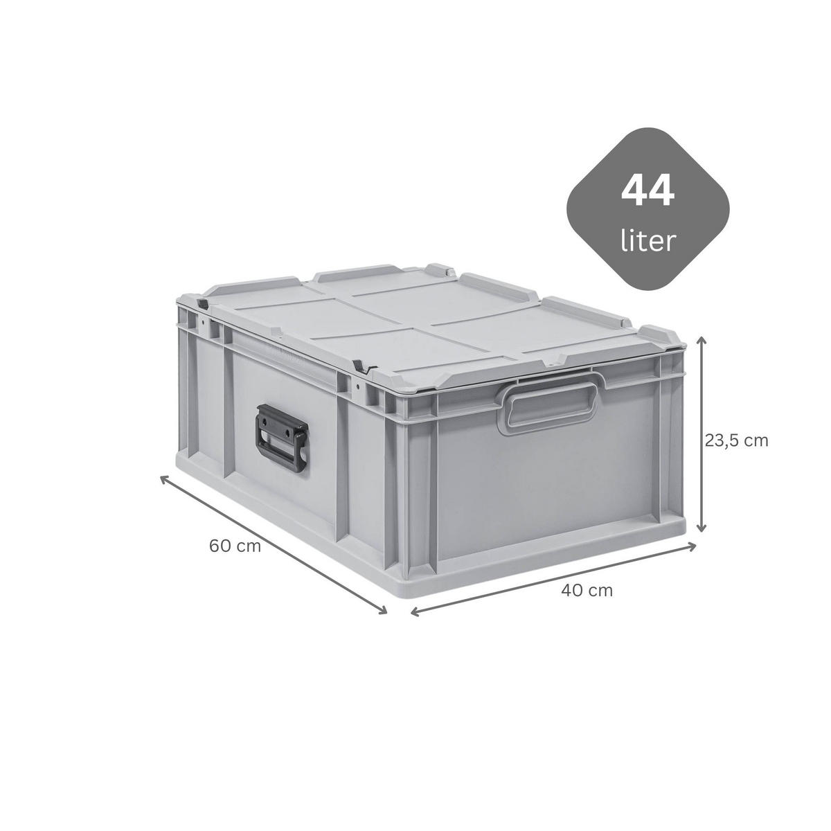 EUROBOX 6x Nextgen Portable 235x40x60cm 44 Liter - Grau, Kunststoff (40/23.5/60cm) - PROREGAL