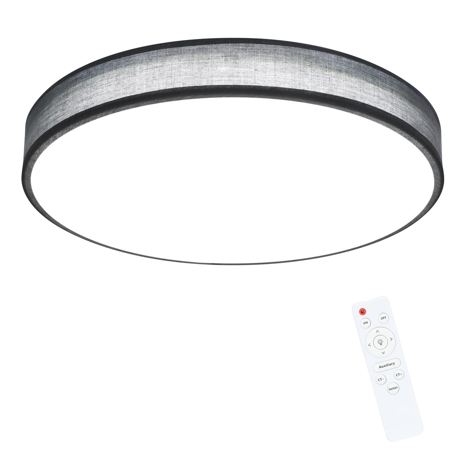 LED-DECKENLEUCHTE Debra 38/38/6 cm - Grau, Textil (38/38/6cm) - Nettlife
