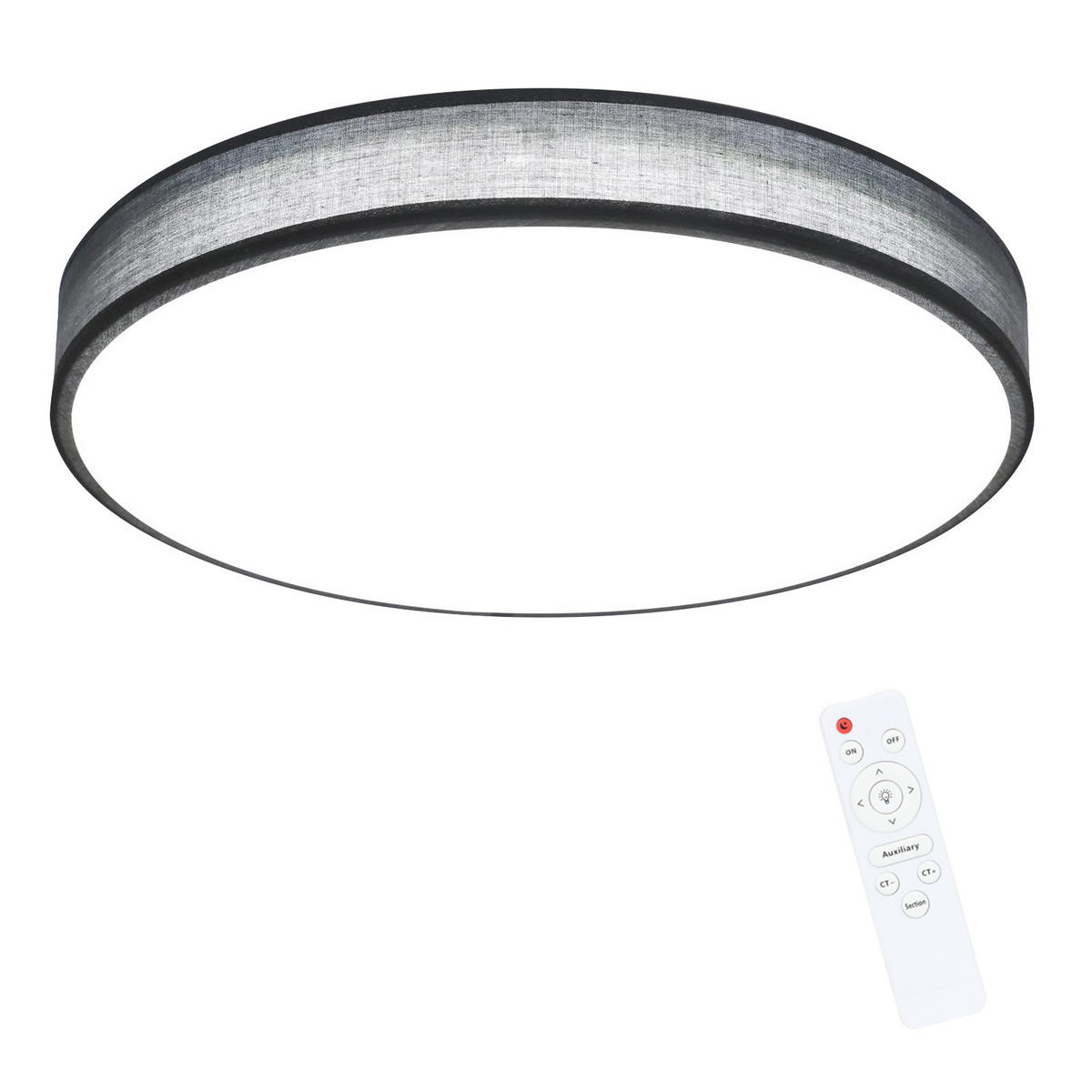 LED-DECKENLEUCHTE Debra 38/38/6 cm - Grau, Textil (38/38/6cm) - Nettlife