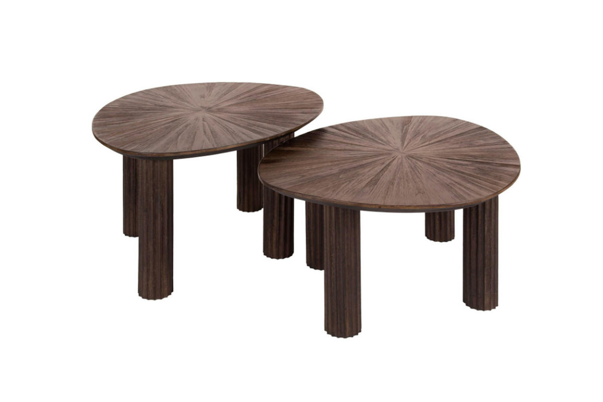 COUCHTISCH-SET INKA Braun Teakholz - Braun, Teakholz/Holz (60/50/43cm) - KAWOLA