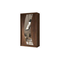 SCHWEBETÜRENSCHRANK Vex 120 cm mit Spiegel, 2-türig, dunkelbraun - Dunkelbraun, Kunststoff (120/216/61cm) - Margaret Hadas24
