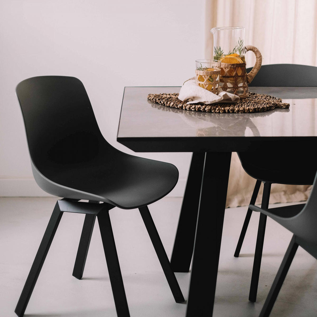 GARTENSTUHL 4-tlg., Grau - Grau, Metall (50/82/46cm) - Oviala