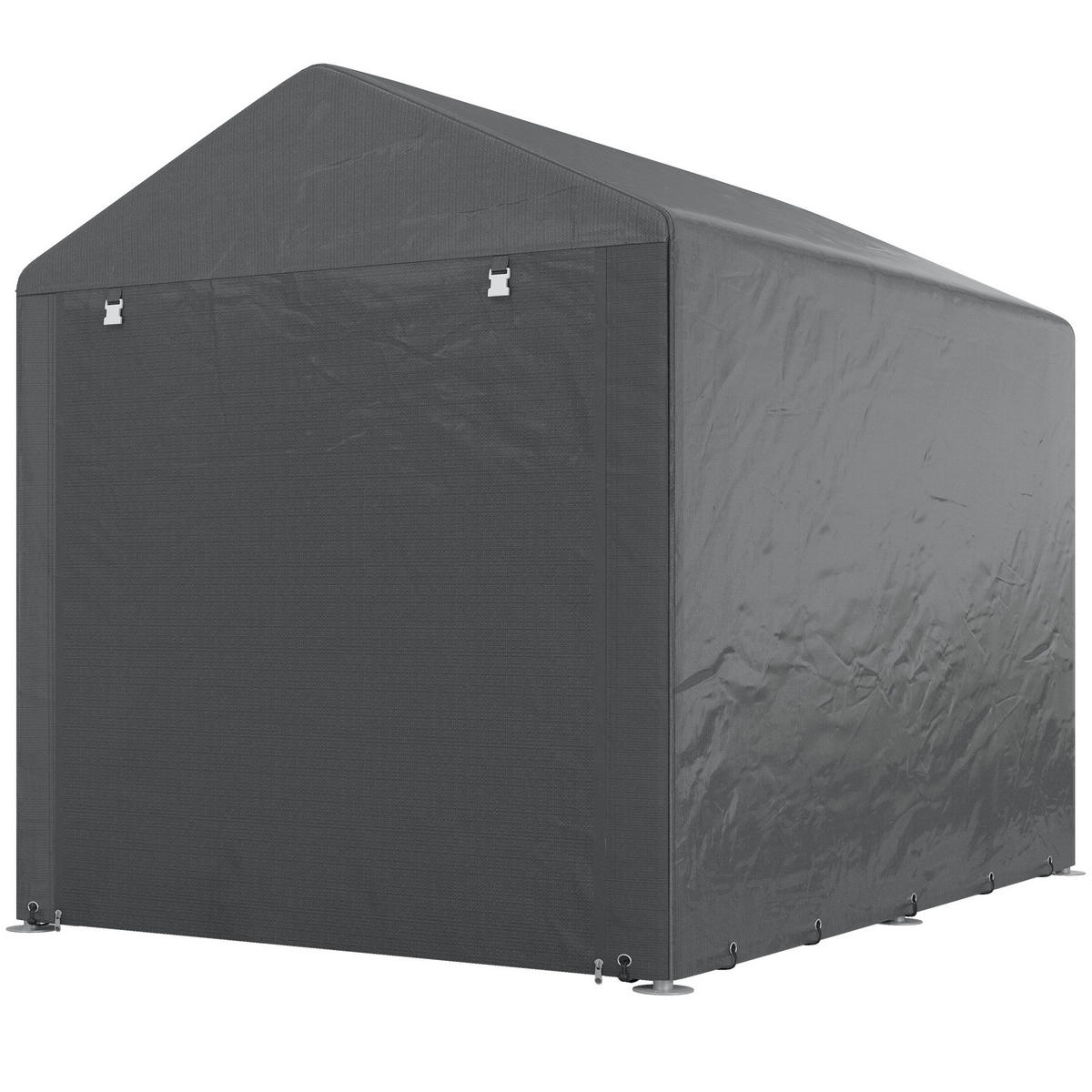 CARPORT Dunkelgrau 1 Stück - Dunkelgrau, Kunststoff/Metall (160/172/218cm) - GiPP