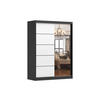 SCHIEBETÜRENSCHRANK - Kleiderschrank Lara 09 - Schwarz + Weiß - Schwarz/Weiß, Holzwerkstoff (150/200/61cm) - Möblo