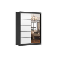 SCHIEBETÜRENSCHRANK - Kleiderschrank Lara 09 - Schwarz + Weiß - Schwarz/Weiß, Holzwerkstoff (150/200/61cm) - Möblo