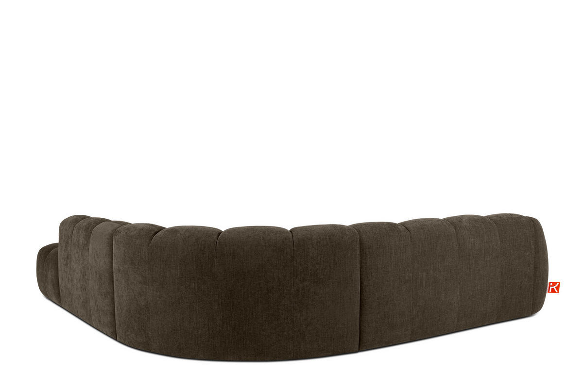 ECKSOFA RECHTS FLAVA, Braun - Braun, Holz/Holzwerkstoff (310/314cm) - KONSIMO®