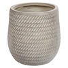BLUMENTOPF taupe rund 27/27/32 cm Livadia - Beige, Naturmaterialen (32cm) - Beliani