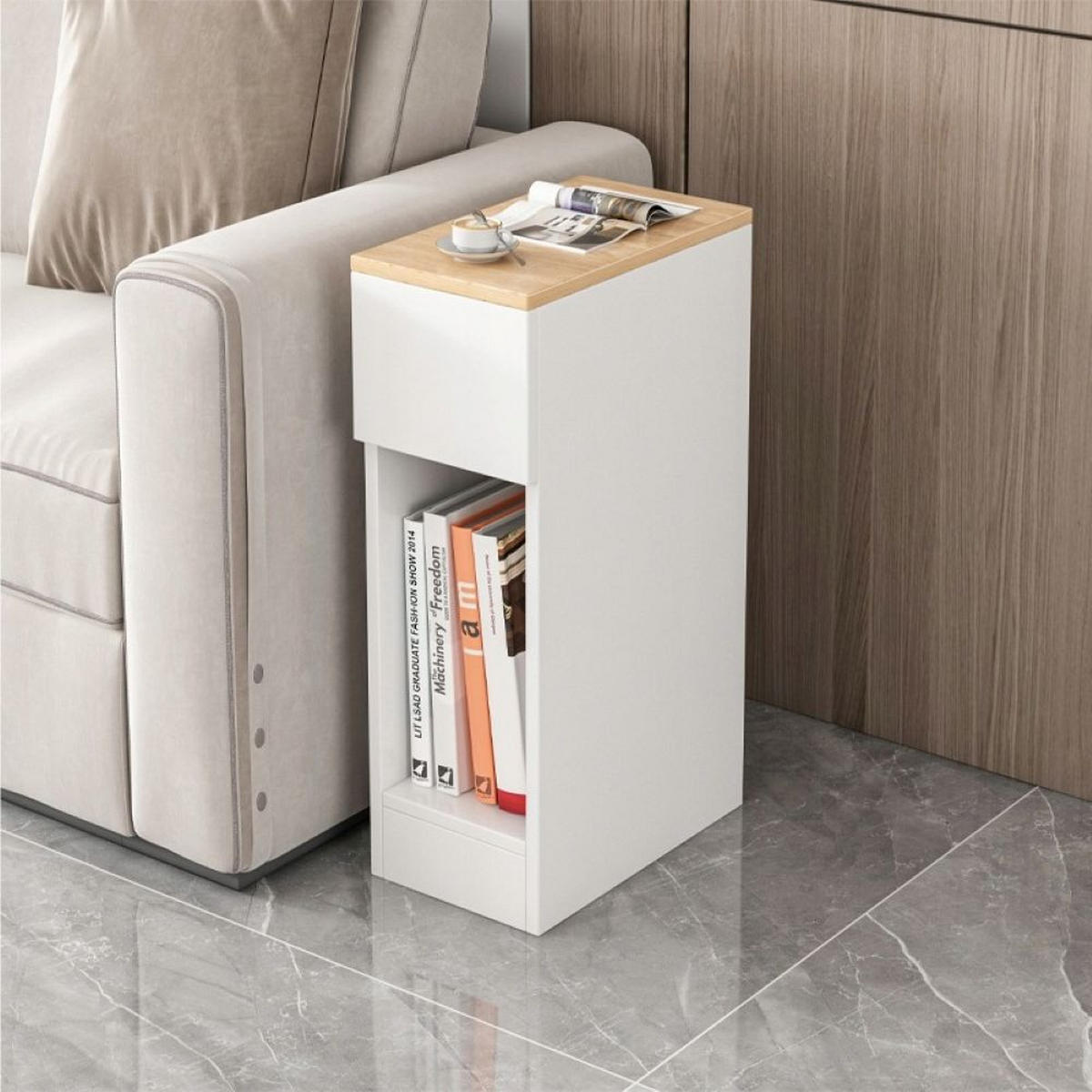 NACHTTISCH, weiß 20/33/60 cm - Weiß, Holzwerkstoff (20/60/33cm)