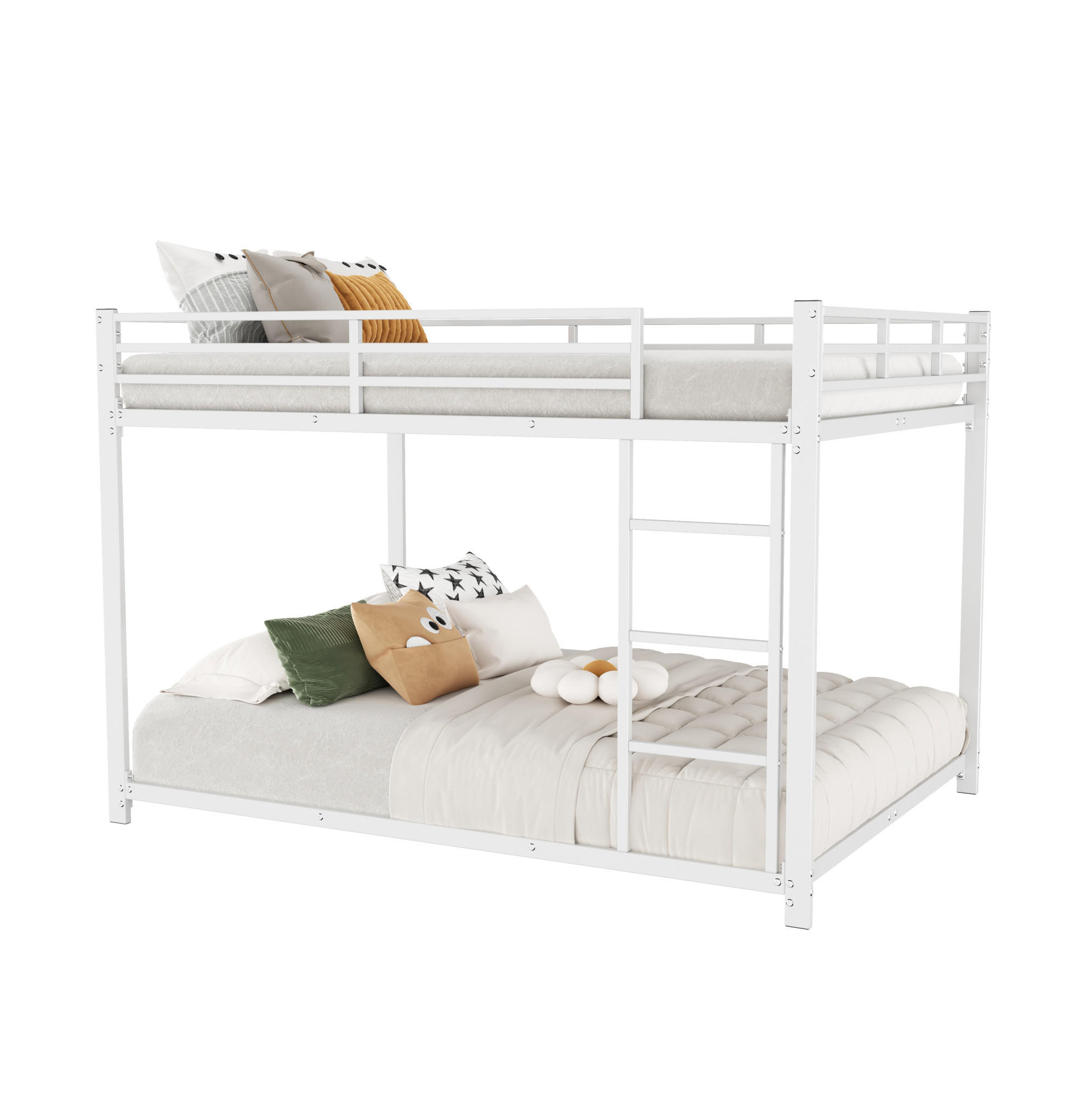 ETAGENBETT 140/200 cm aus Metall in Weiß – platzsparend und kindersicher - Weiß, Metall (140/200cm) - Flora Grace
