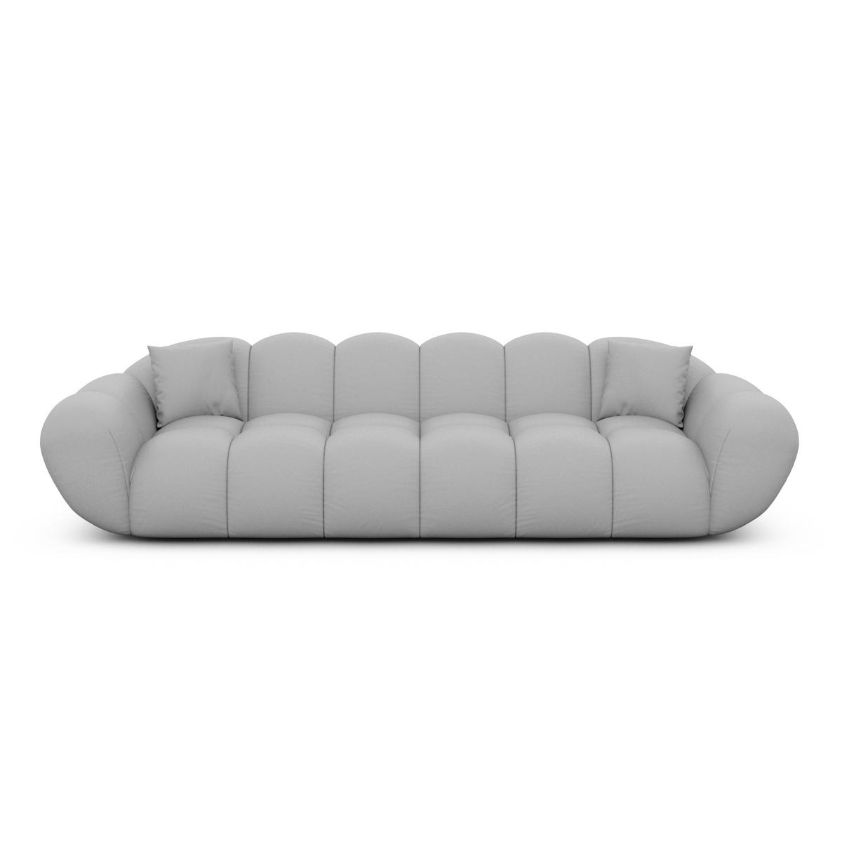 4-SITZER-SOFA Liva Hellgrau Kunstleder - Hellgrau, Kunststoff (265/70/93cm) - VAROYAL