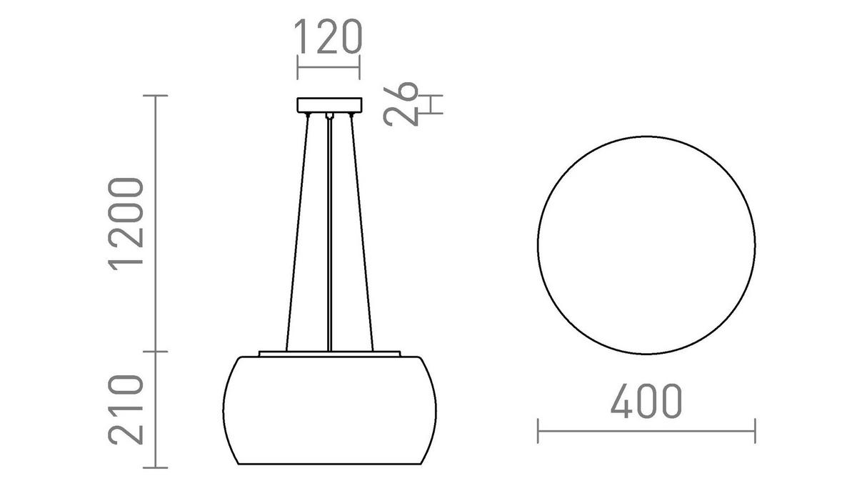 PENDELLEUCHTE AMANDA Matt schwarz 45 W - Schwarz, Metall (30/30/120cm) - Rendl