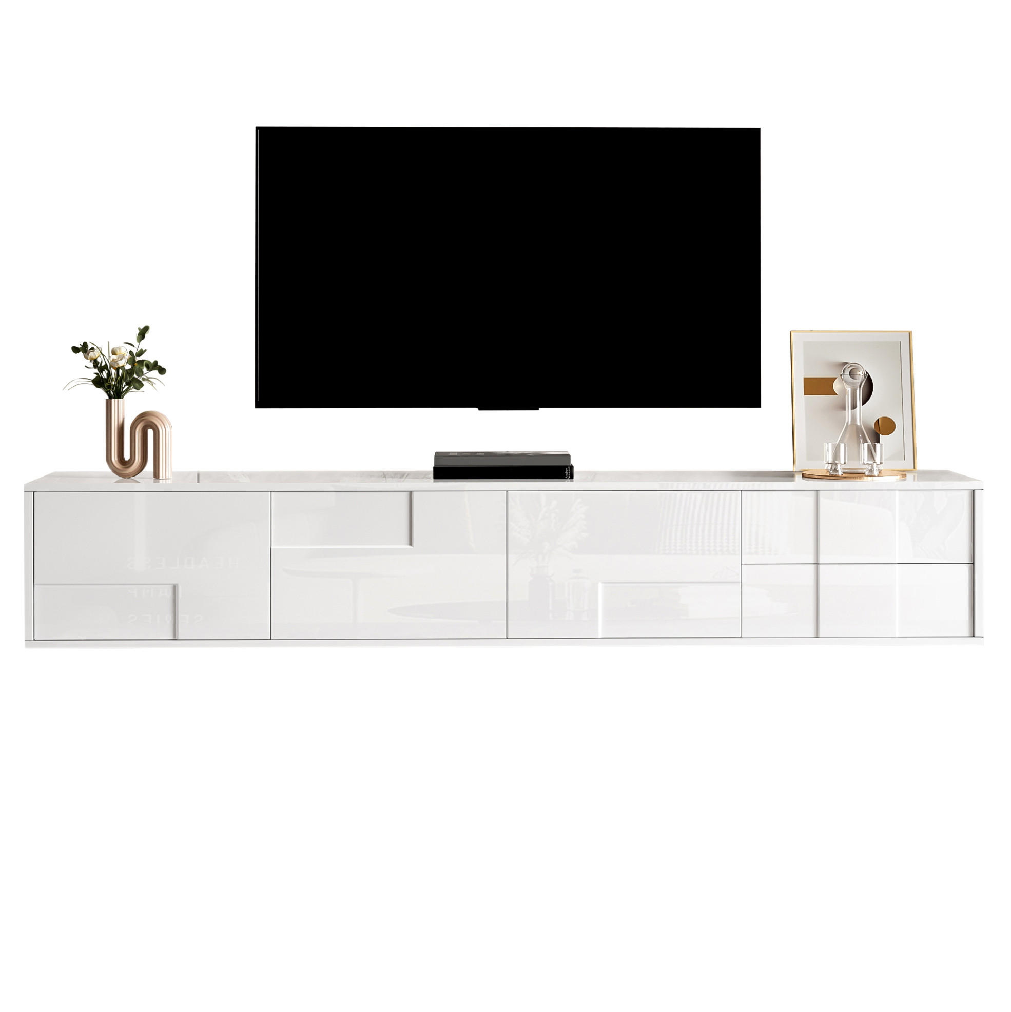 TV-LOWBOARD mit 3 Türen und 2 Schubladen 170 cm Weiß - Weiß, Holzwerkstoff (30/30.5/170cm) - Beauniv