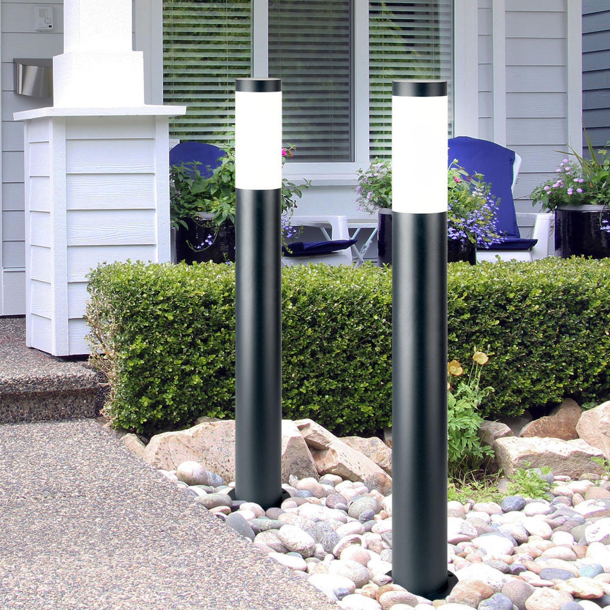 LED WEGELEUCHTE Edelstahl Anthrazit - Anthrazit, Metall (7.6/11/80cm)