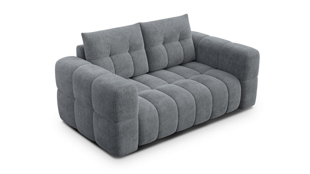 SOFA CLOUDI 2-Sitzer, dunkelgrau - Dunkelgrau/Schwarz, Holz/Textil (181/89/104cm) - Courtois Laville