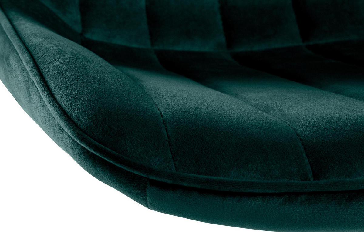 BARHOCKER RIO Grün Samt Chrom - Grün, Textil/Metall (49.5/91/50cm) - DELUKE